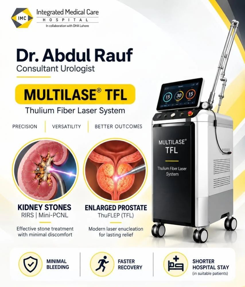 Thulium Fiber Laser (TFL) technology Advanced Laser Treatment for Kidney Stones & Enlarged Prostate Lahore and Pakistan